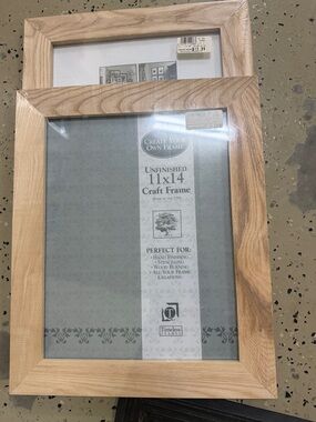NWT - Two (2) Unfinished 11x14 Craft Frames - Natural Wood. Price includes both